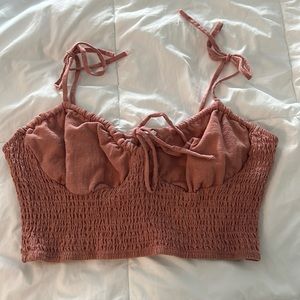 Pink Pacsun Tie Shoulder Crop Top